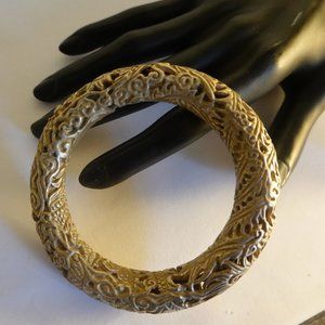 Antique Filigree Bangle Bracelet for Small Wrist